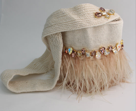 Mini Swarovski Ivory Handmade Sustainable Bag
