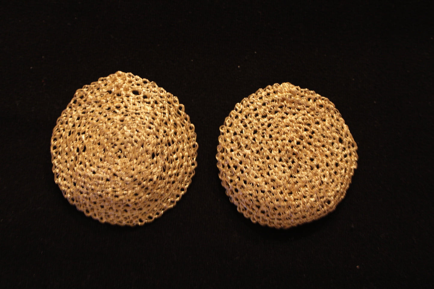 Crochet Gold Wire Thread Stud Earrings