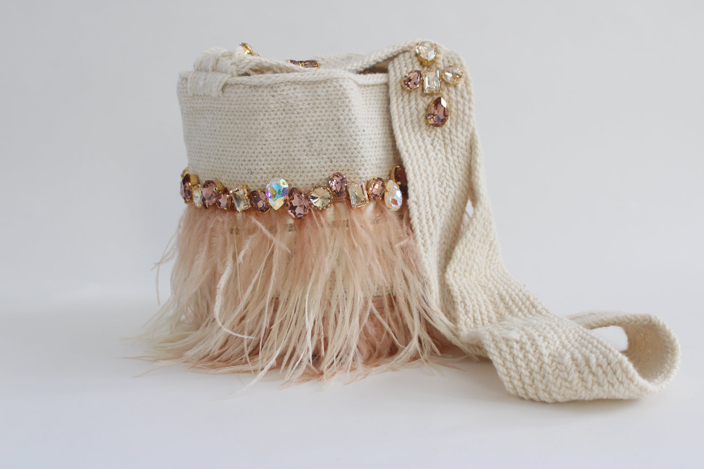Mini Swarovski Ivory Handmade Sustainable Bag