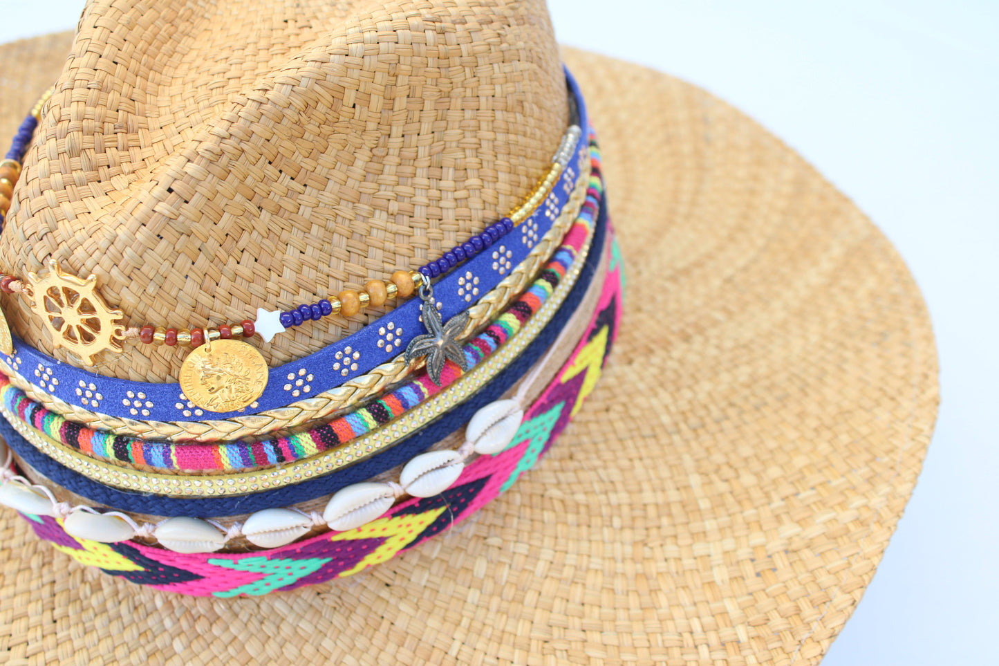 Vintage Wheel Sustainable Hat in Brown with Yellow Undertone