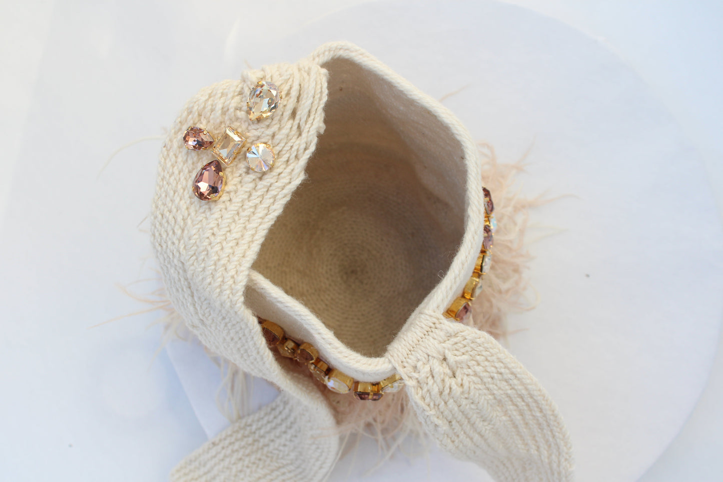 Mini Swarovski Ivory Handmade Sustainable Bag