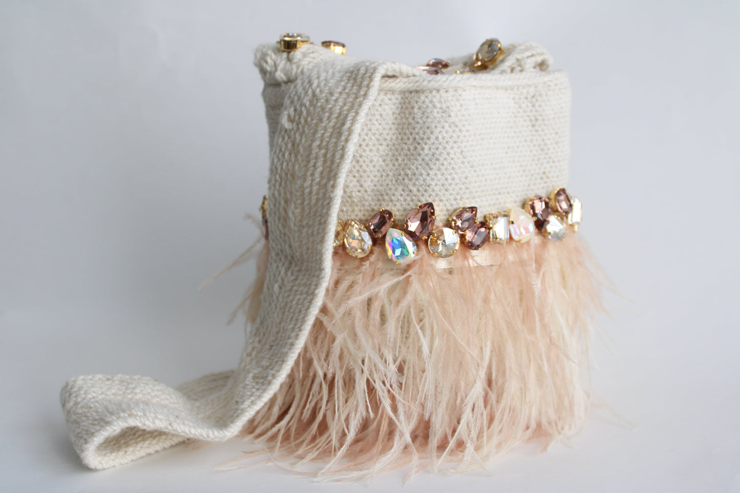 Mini Swarovski Ivory Handmade Sustainable Bag