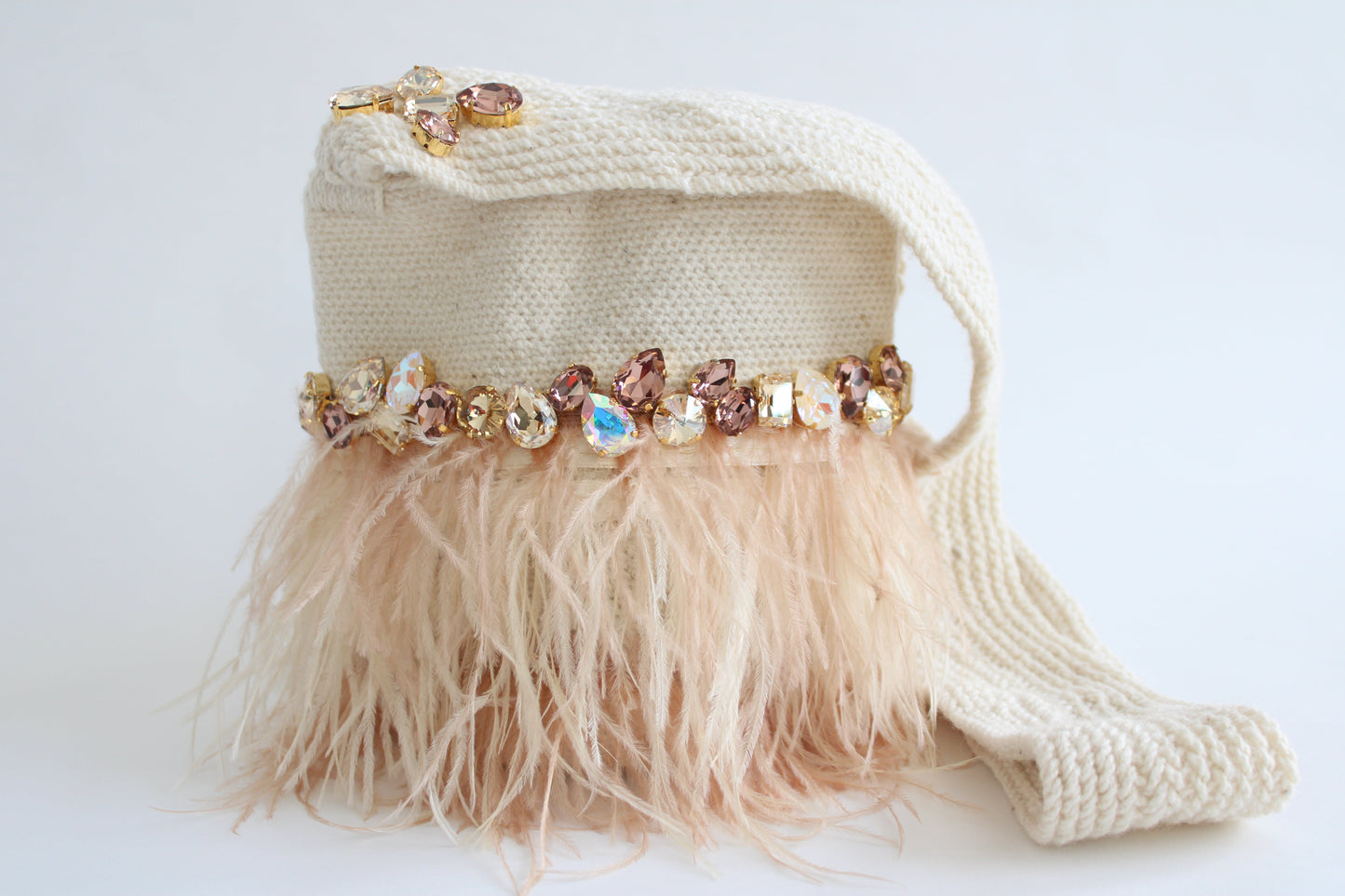 Mini Swarovski Ivory Handmade Sustainable Bag