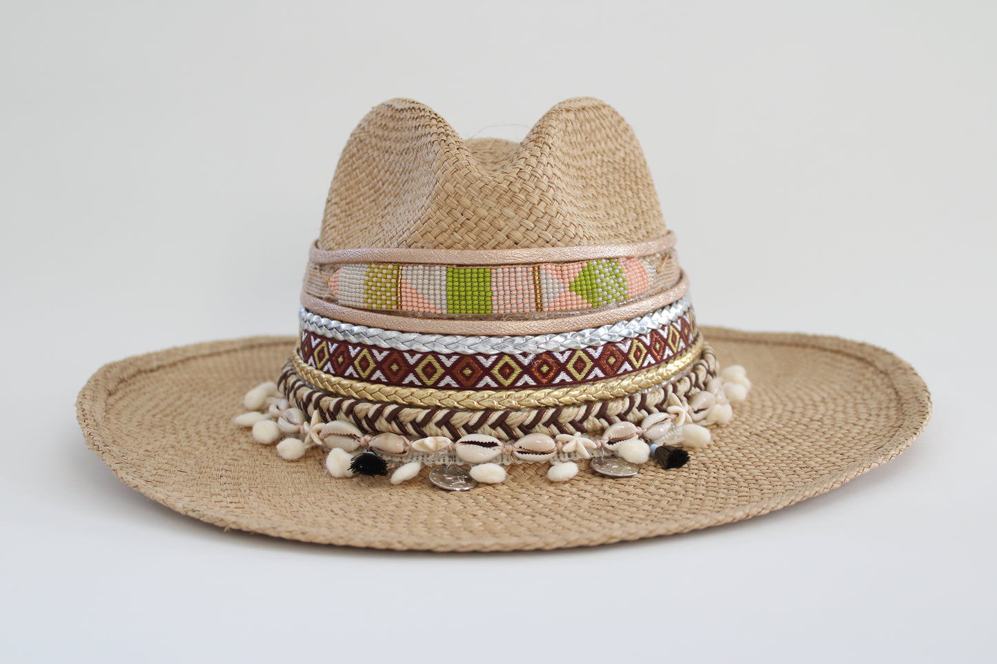 Pink and Green Band Sustainable Hat