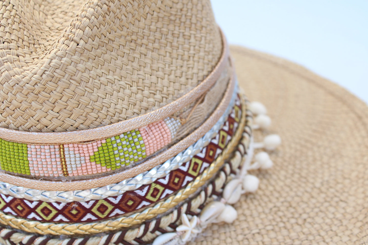 Pink and Green Band Sustainable Hat